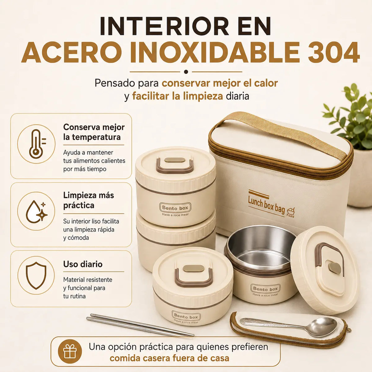 Portacomidas Antiderrames x4 | Lonchera Térmica
